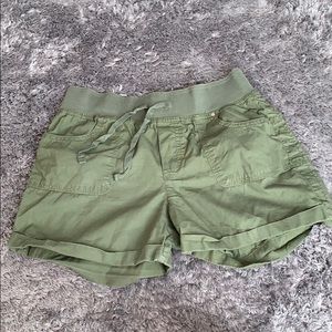 Green cargo shorts